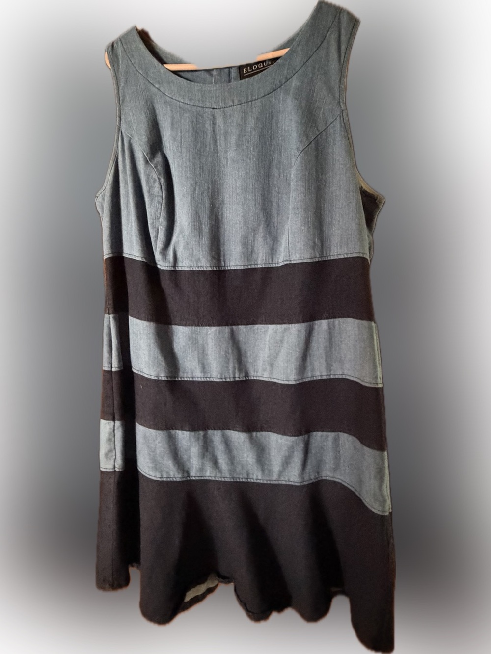 Eloquii Blue Denim-Look Sleeveless Dress Size 20W